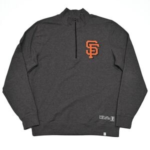 47 Brand‎ Mens San Francisco Giants Pullover 1/2 Zip Mock Gray Long Sleeve MLB M
